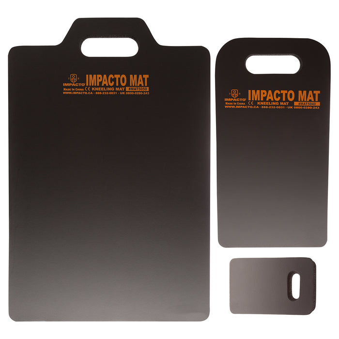 IMPACTOMAT Anti-fatigue Kneeling Mats are specially designed to protect your knees from abrasions and reduce knee trauma and lower back stress while you work. IMPACTOMAT's are made with resilient closed-cell foam which does not compress or absorb liquids.