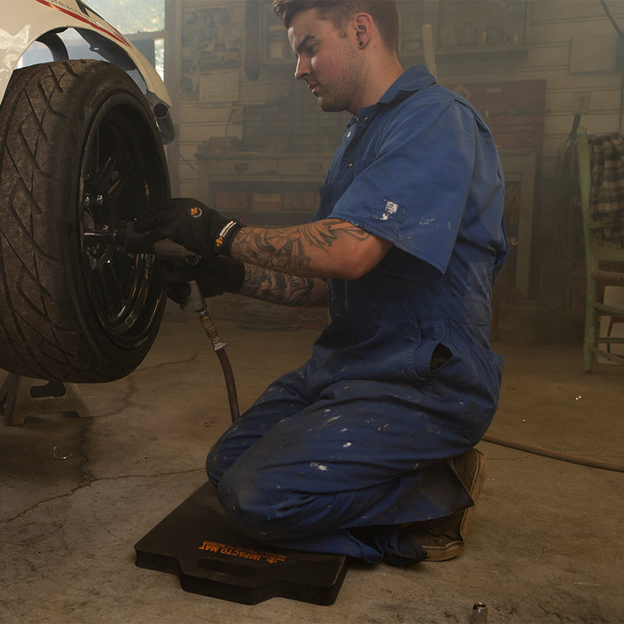 IMPACTOMAT Anti-fatigue Kneeling Mats are specially designed to protect your knees from abrasions and reduce knee trauma and lower back stress while you work. IMPACTOMAT's are made with resilient closed-cell foam which does not compress or absorb liquids.