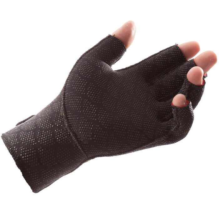 TS199 Anti-Fatigue Thermo Gloves Liners help alleviate and prevent pain caused by repetitive tasks. The TS199 provides compression and support to prevent fatigue & cramping. IMPACTO TS199 Anti-Fatigue Thermo Gloves have an open finger design which enhances tactile feedback. Stretch fabric maximizes hand mobility