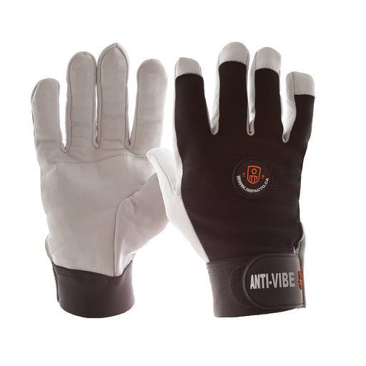 Impacto Anti-Vibration Gloves, M, Black/White, PR, BG413M Impacto Anti-Vibration Gloves, M, Black/White, PR, BG413M