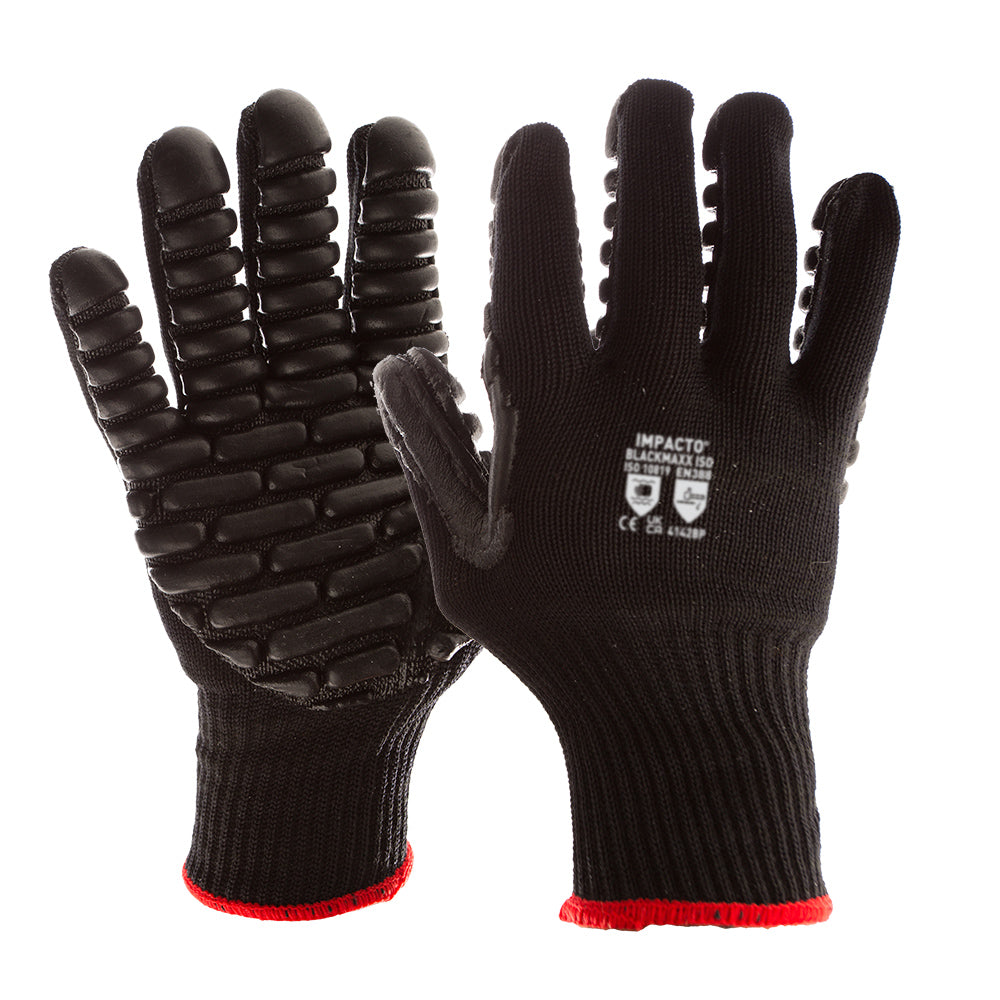 ironmaxx handschuhe Impacto Coated Gloves, Chloroprene, Blocks, Palm, Not Rated Abrasion Level, XL (10) 1 PR, BLACKMAXXISO50