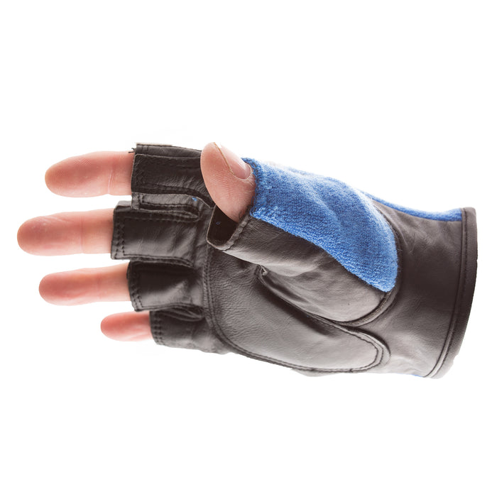 400-00 Half Finger Anti-Impact Glove Liners have GEL padding in the palm and index finger to protect from impact and shock. They are made with a black cowhide leather palm and grey spandex with terry cloth back to ensure optimum breathability, mobility and comfort. 
