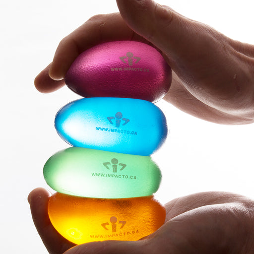 EGGSERCIZER's are ergonomically-shaped resistive hand exercisers that provide an effective means to rehabilitate and strengthen fingers, hands, and wrists. Small and easy to use - they can be used anytime, anywhere which increases patient compliance.